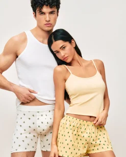 Boxer en coton avec imprimé cactus