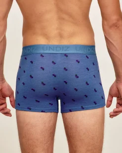 Boxer en coton imprimé aubergines