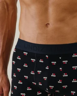 Boxer en coton motif I love you