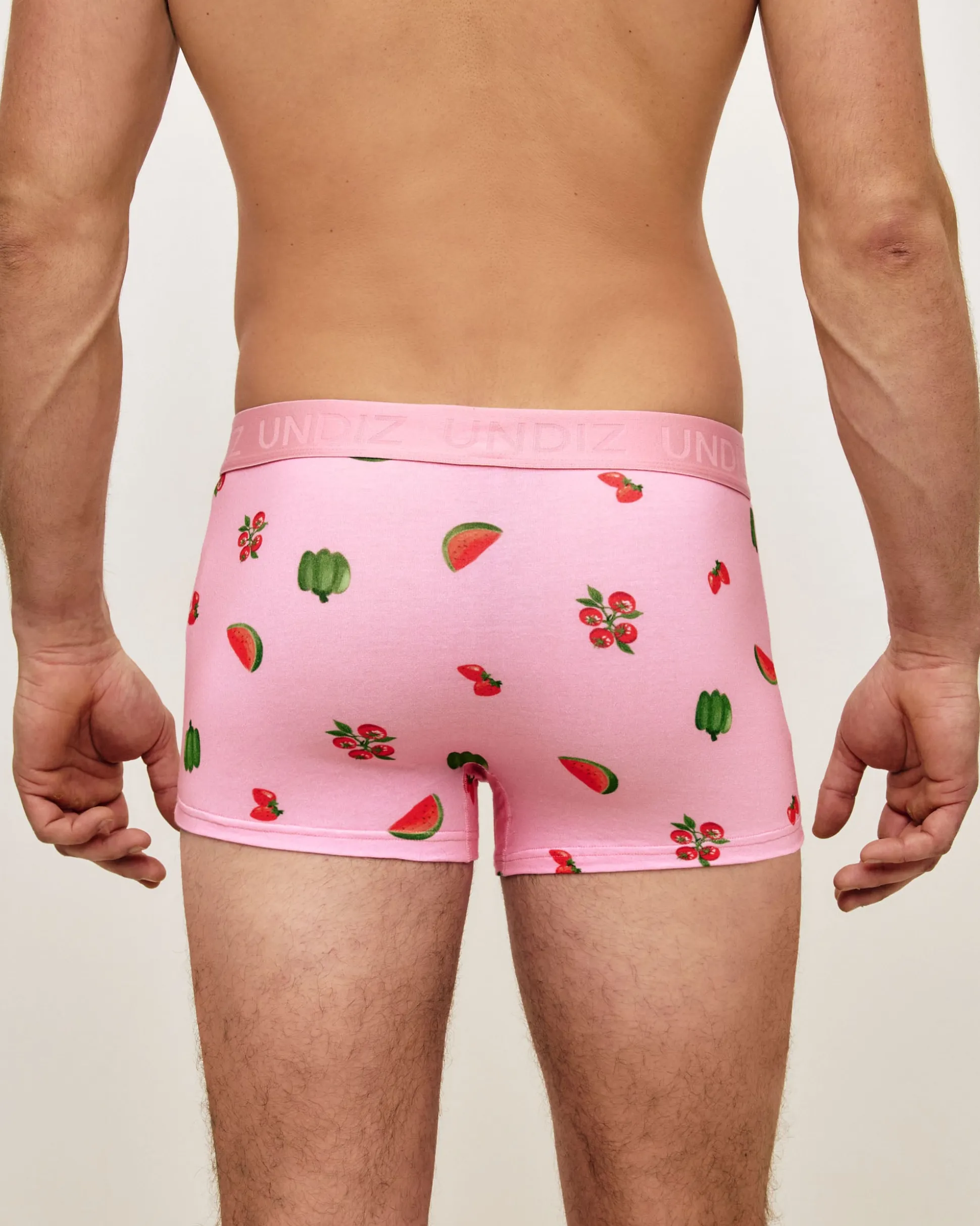 Boxer rose en coton motifs fruits
