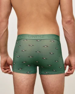 Boxer vert en coton motifs canards