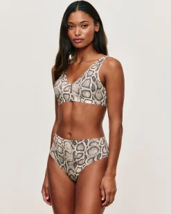 Brassière microfibre sans coutures motif serpent