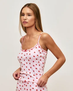 Caraco en jersey à motif fraises