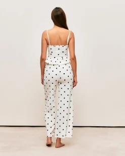 Caraco matière texturée motifs à pois