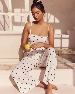 Caraco matière texturée motifs à pois