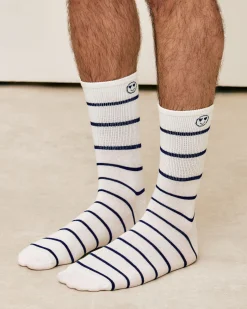 Chaussettes coton rayures et smiley