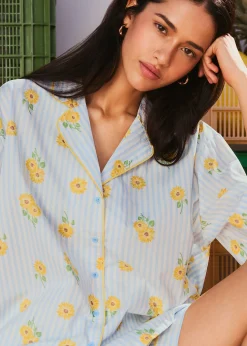 Chemise en coton imprimé tournesols