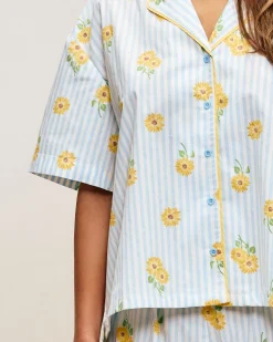 Chemise en coton imprimé tournesols