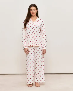 Chemise jersey côtelé motifs bouches