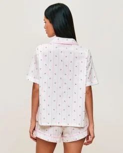 Chemise manches courtes à motif cerises