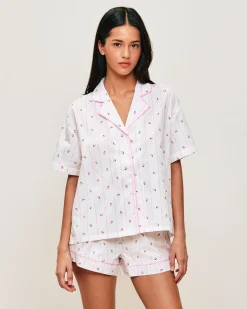 Chemise manches courtes à motif cerises