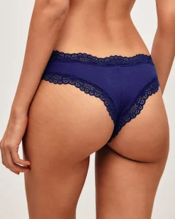 Culotte cheeky en coton avec dentelle