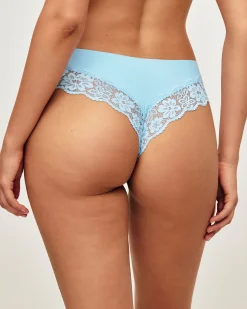 Culotte cheeky en microfibre et dentelle florale