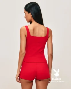 Débardeur en coton avec motif Playboy