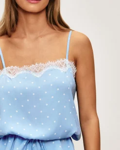 Débardeur en satin à imprimé pois