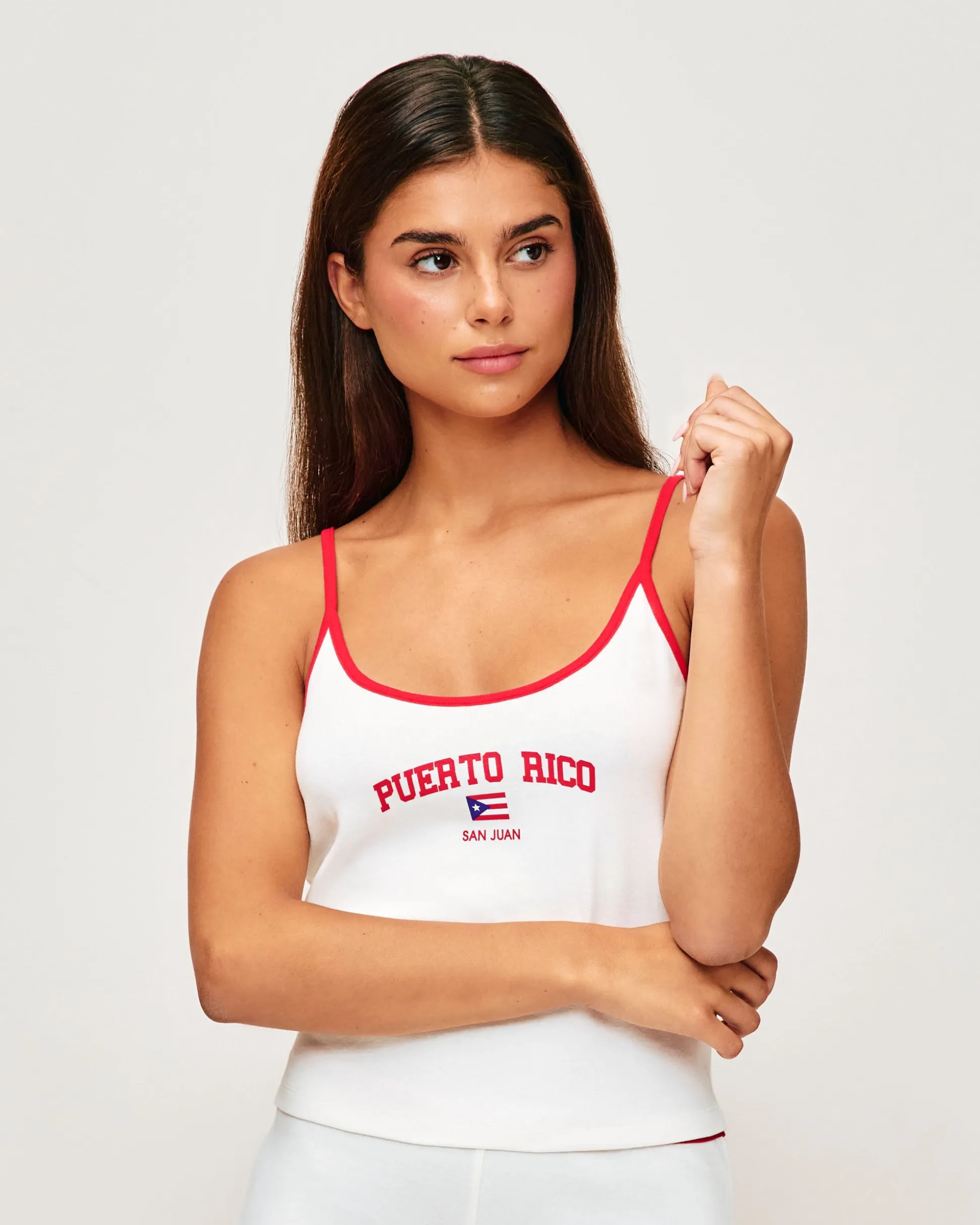 Débardeur à fines bretelles en jersey "Puerto Rico"