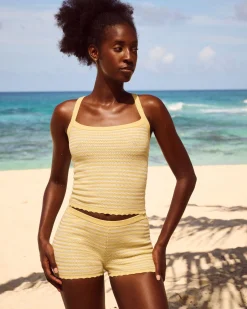 Débardeur léger en crochet rayé