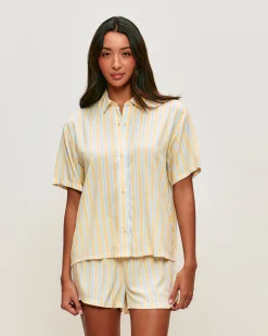 Ensemble chemise et short à rayures