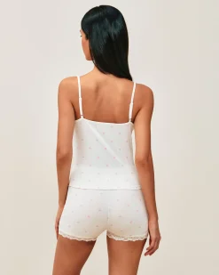 Ensemble de pyjama en jersey à motifs cœurs et dentelle