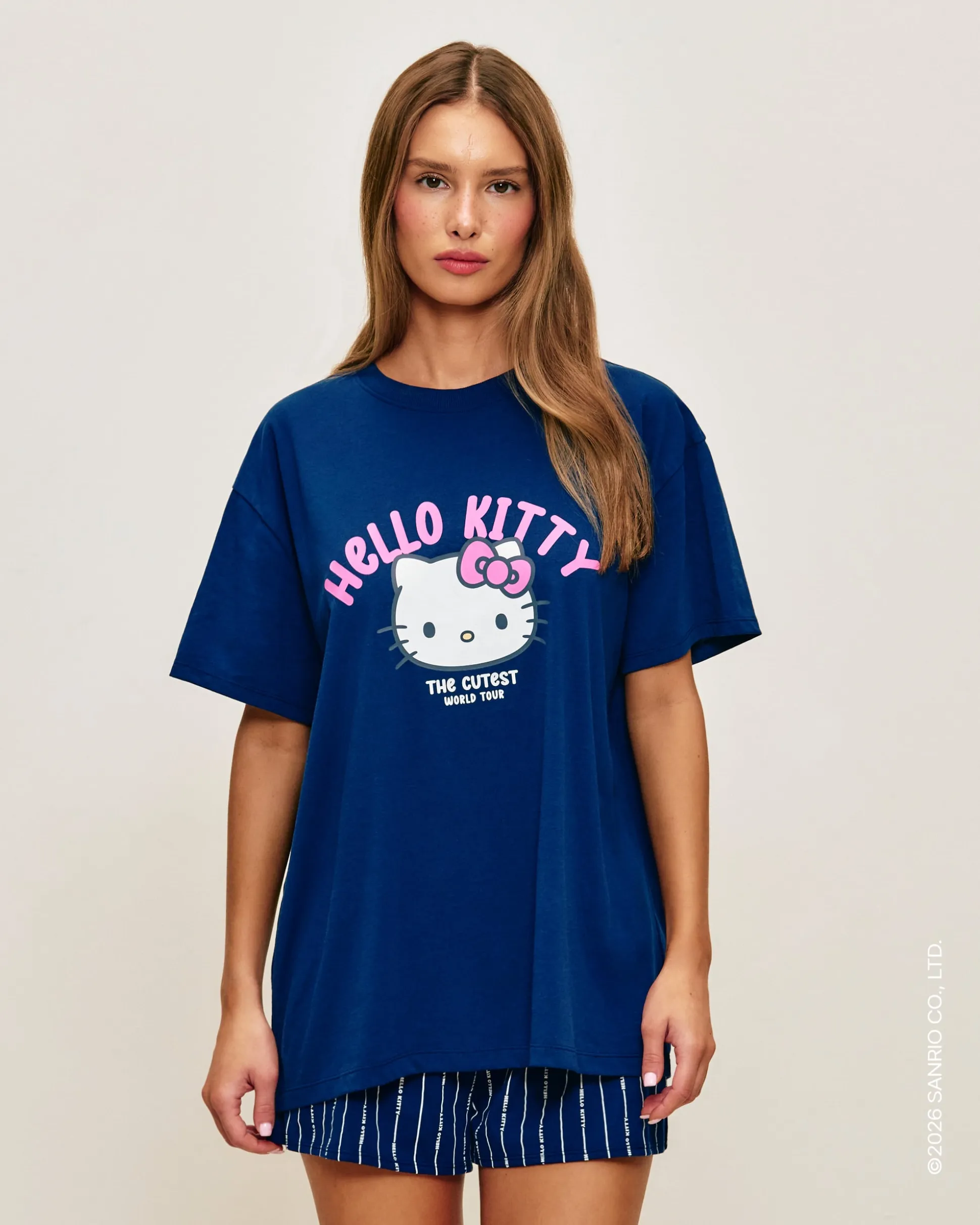 Ensemble t-shirt et short en jersey Hello kitty