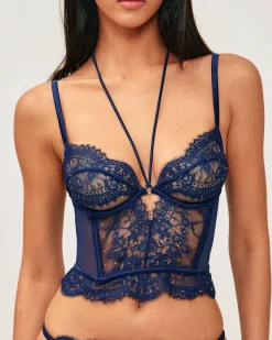 Guêpière en dentelle avec lien à nouer