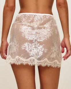 Jupe en dentelle transparente avec sequins