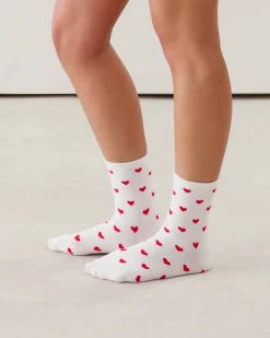 Lot de 3 paires de chaussettes coton à motifs coeurs