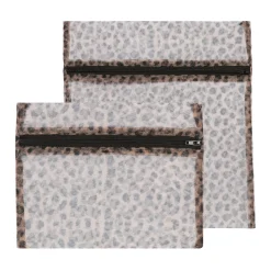 Lot de 2 sacs de lavage léopard
