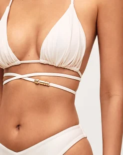 Maillot de bain triangle avec détail bijou sur les lassages
