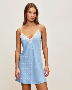Nuisette en satin à pois