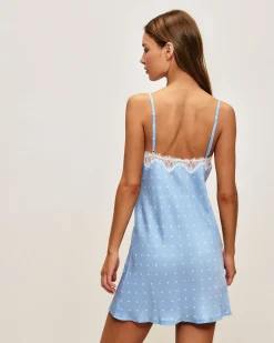 Nuisette en satin à pois