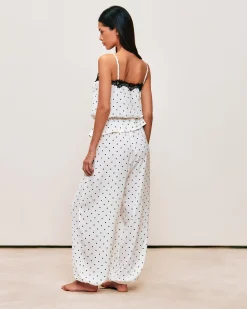Pantalon balloon en satin à pois