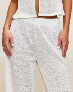 Pantalon droit en crochet