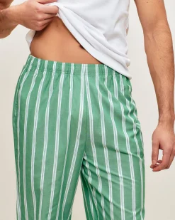 Pantalon en coton à rayures