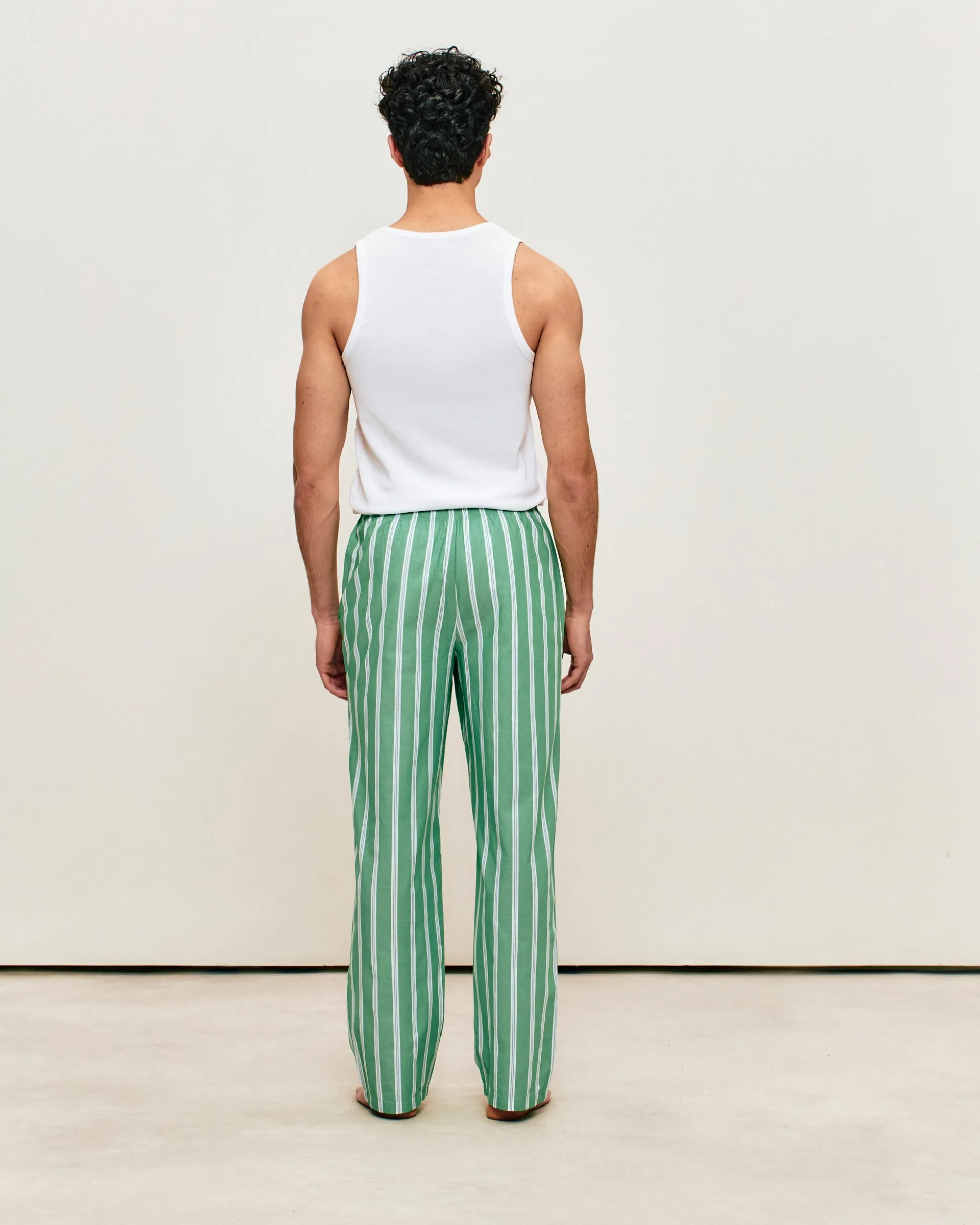 Pantalon en coton à rayures