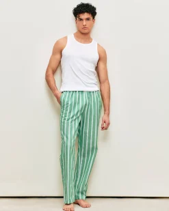 Pantalon en coton à rayures