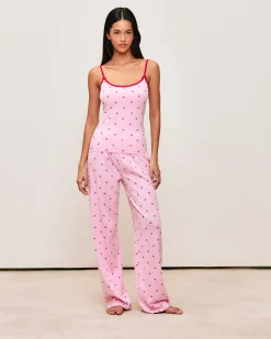 Pantalon en jersey à motif cerises