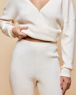 Pantalon en maille côtelée