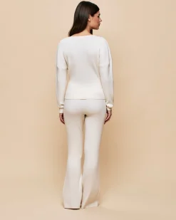 Pantalon en maille côtelée
