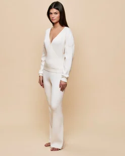 Pantalon en maille côtelée