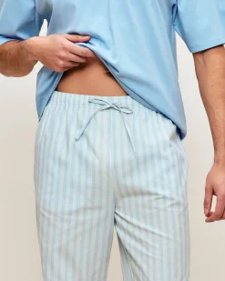 Pantalon en popeline de coton à rayures