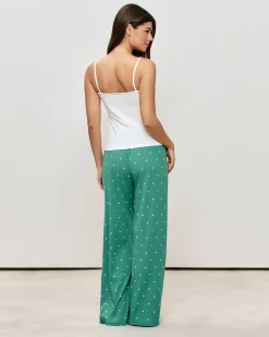 Pantalon jersey motifs cœurs