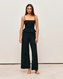 Pantalon noir matière texturée