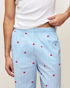 Pantalon à rayures motif cœurs