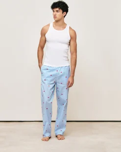 Pantalon à rayures motif cœurs