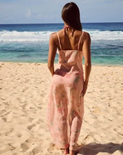 Robe longue en mousseline à imprimé floral