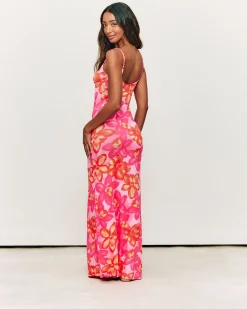 Robe longue à motifs floraux