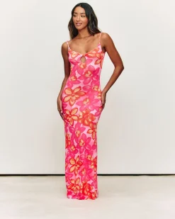 Robe longue à motifs floraux