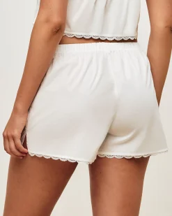 Short en coton avec broderie