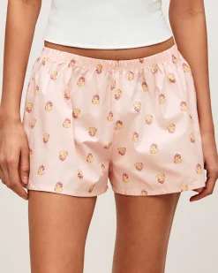 Short en coton avec imprimé canard